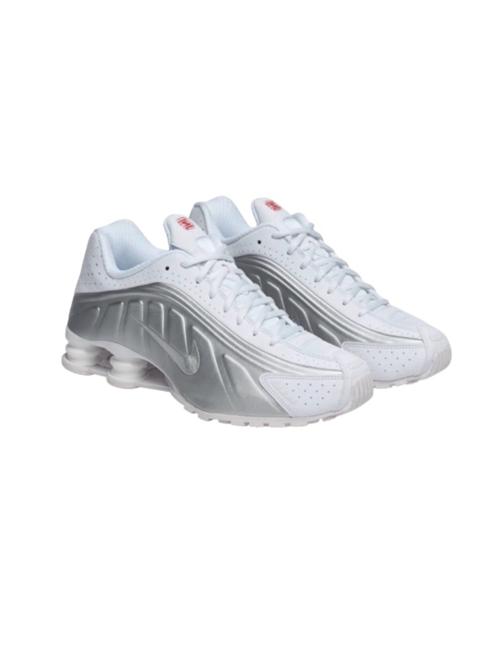 Nike Shox R4 White Metallic Silver wmns size 7 NWT RTL 155